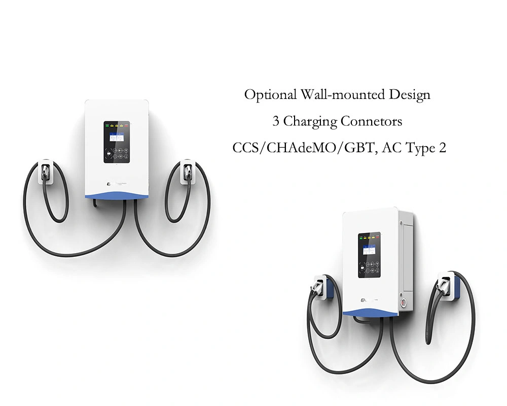 60kw DC Fast EV Charger Electric Vehicle Charging Station Outdoor Card Pay IP55 Wallbox Pedestal