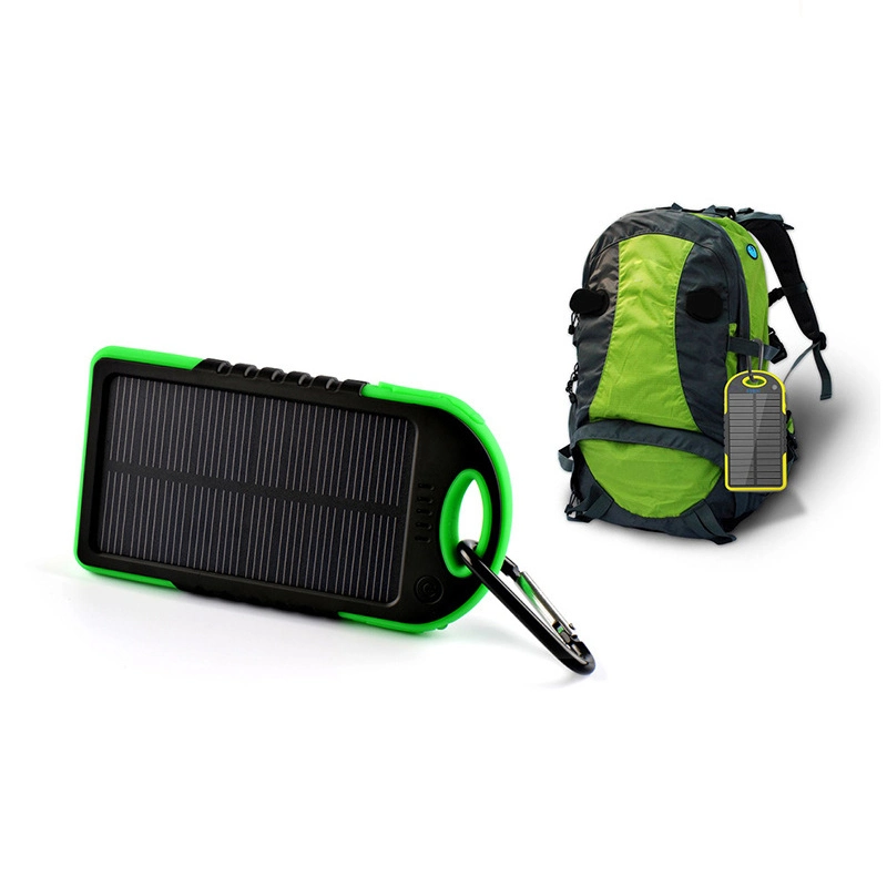 Best Selling Mini Outdoor Waterproof Solar Charger Cell Phone Mobile Solar Power Bank 5000mAh with LED Flashlight