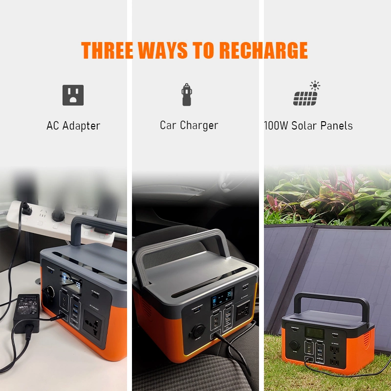 Indoor Solar Light Home Battery Storage Portable Power Station 300W