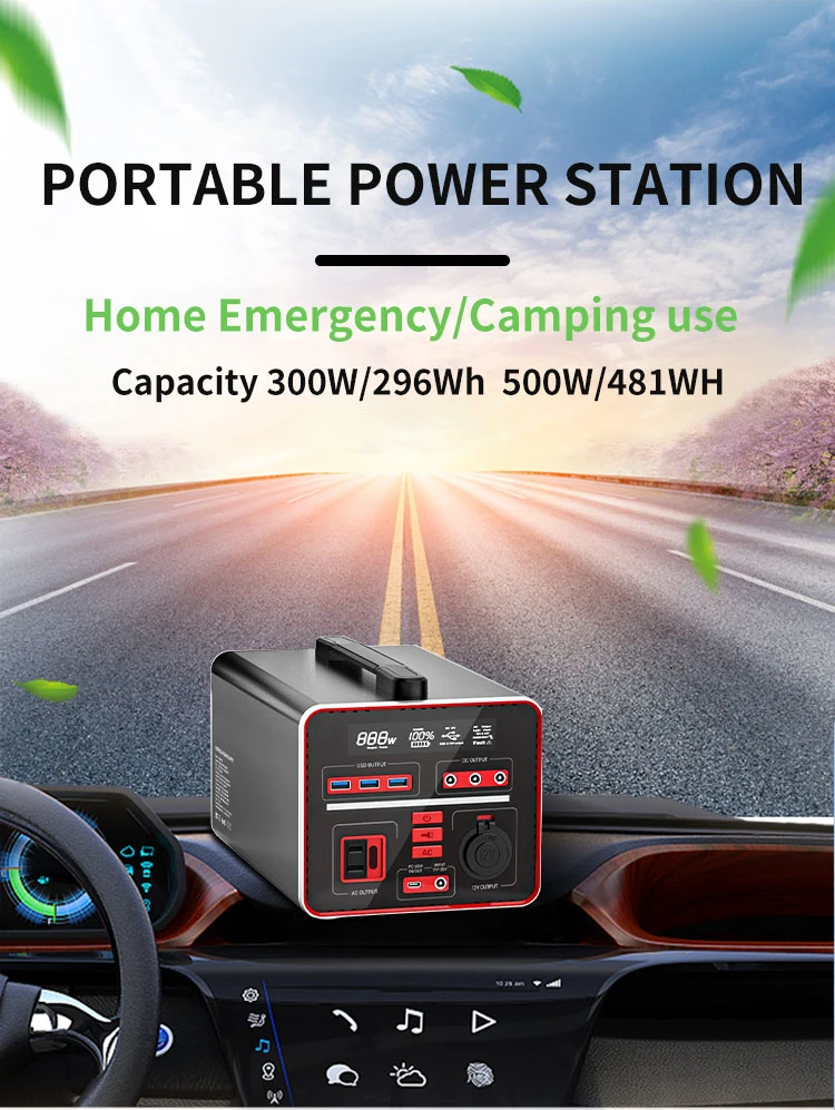 Indoor Solar Light Home Battery Storage Portable Power Station 300W