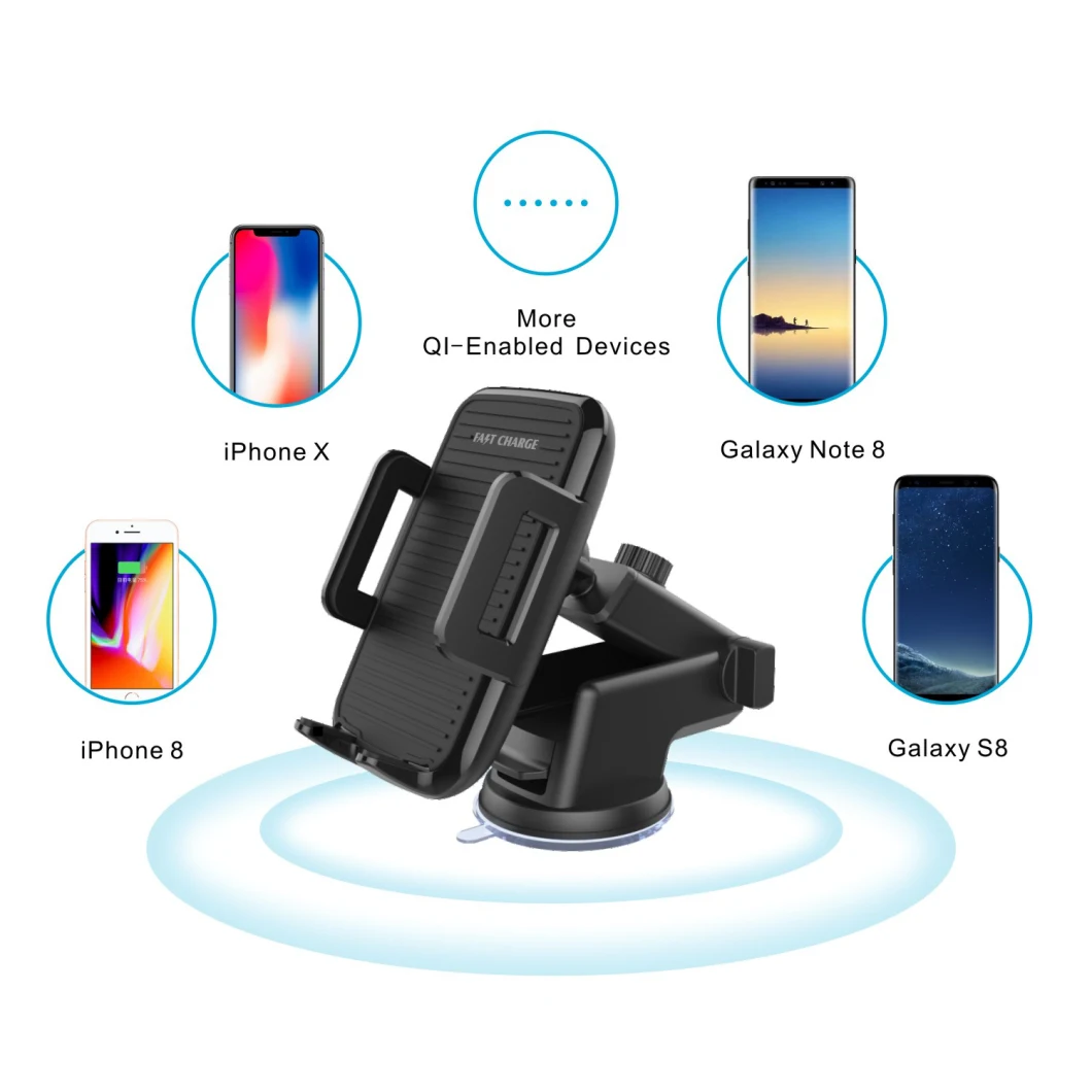 Newest Black 10W Universal Wireless Car Charger for iPhone, for Samsung