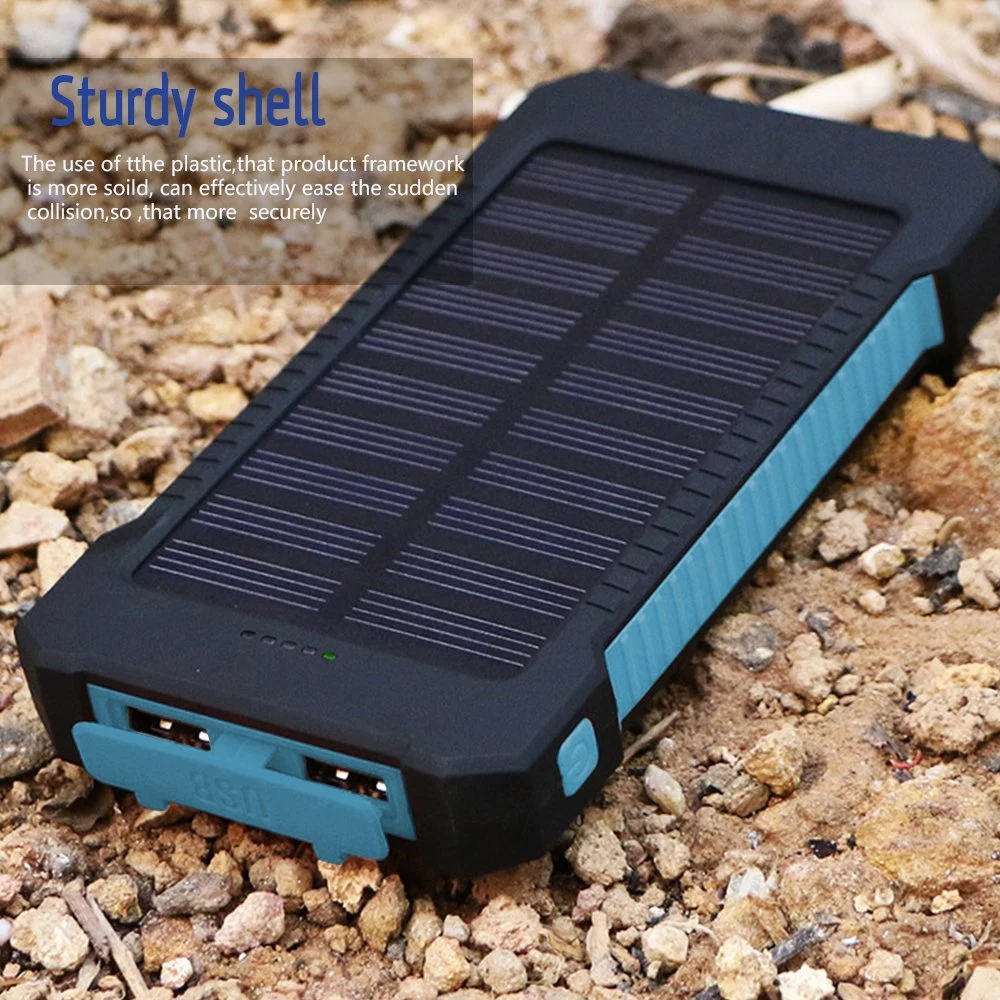 Factory ODM OEM 2 USB Portable Powerbanks External Solar Power Bank 4000mAh 5000mAh 6000mAh 8000mAh