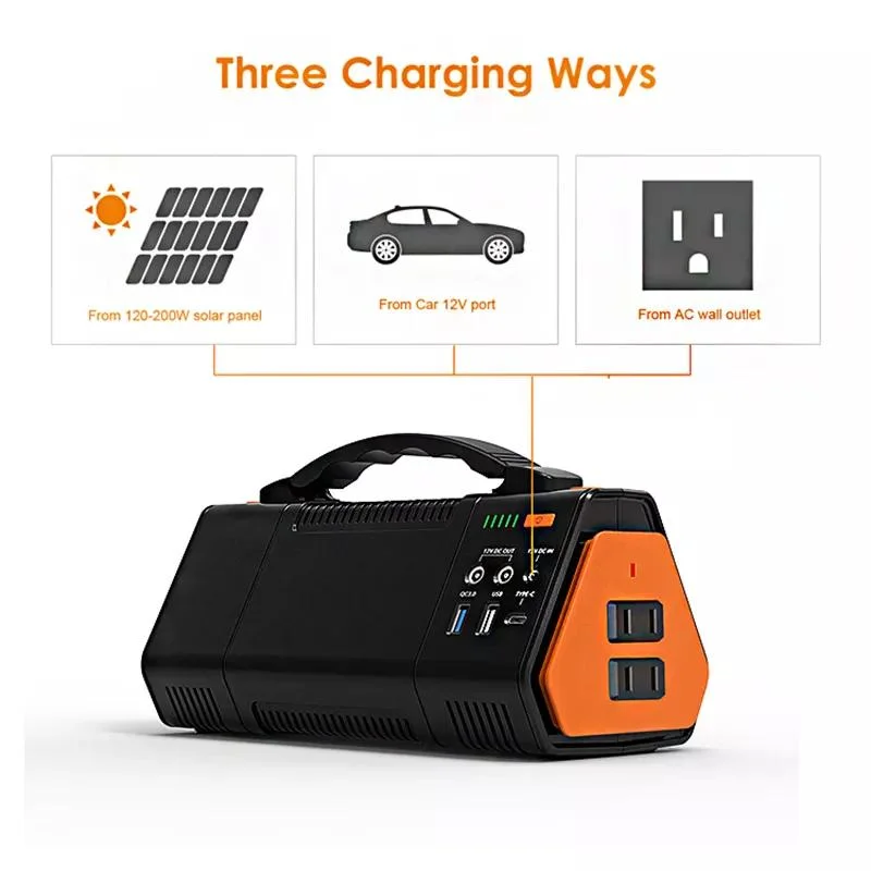 New 100W Portable Power Bank Lead Acid Battery Emergency Energy Supply Solar Panel Power Station for Outdoor &amp; Indoor Power Supply