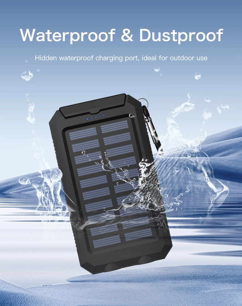 Mietubl Outdoor Waterproof Power Bank 8000mAh Solar Charger Power Bank