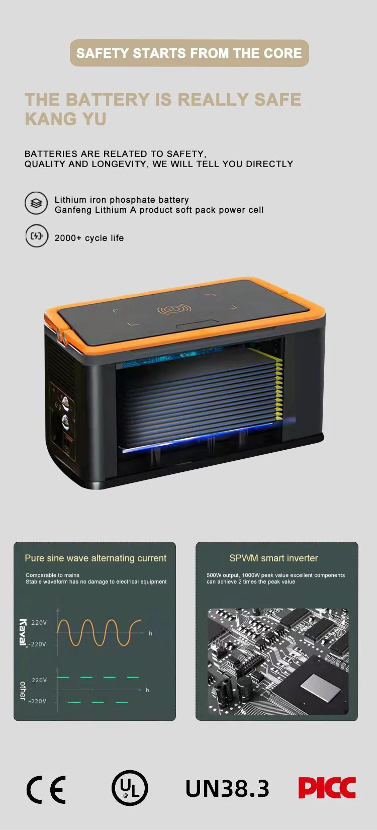 500W Power Station with 94ah Power Bank AC DC Switchable Portable Solar Generator with Solar Panel for Outdoor or Indoor