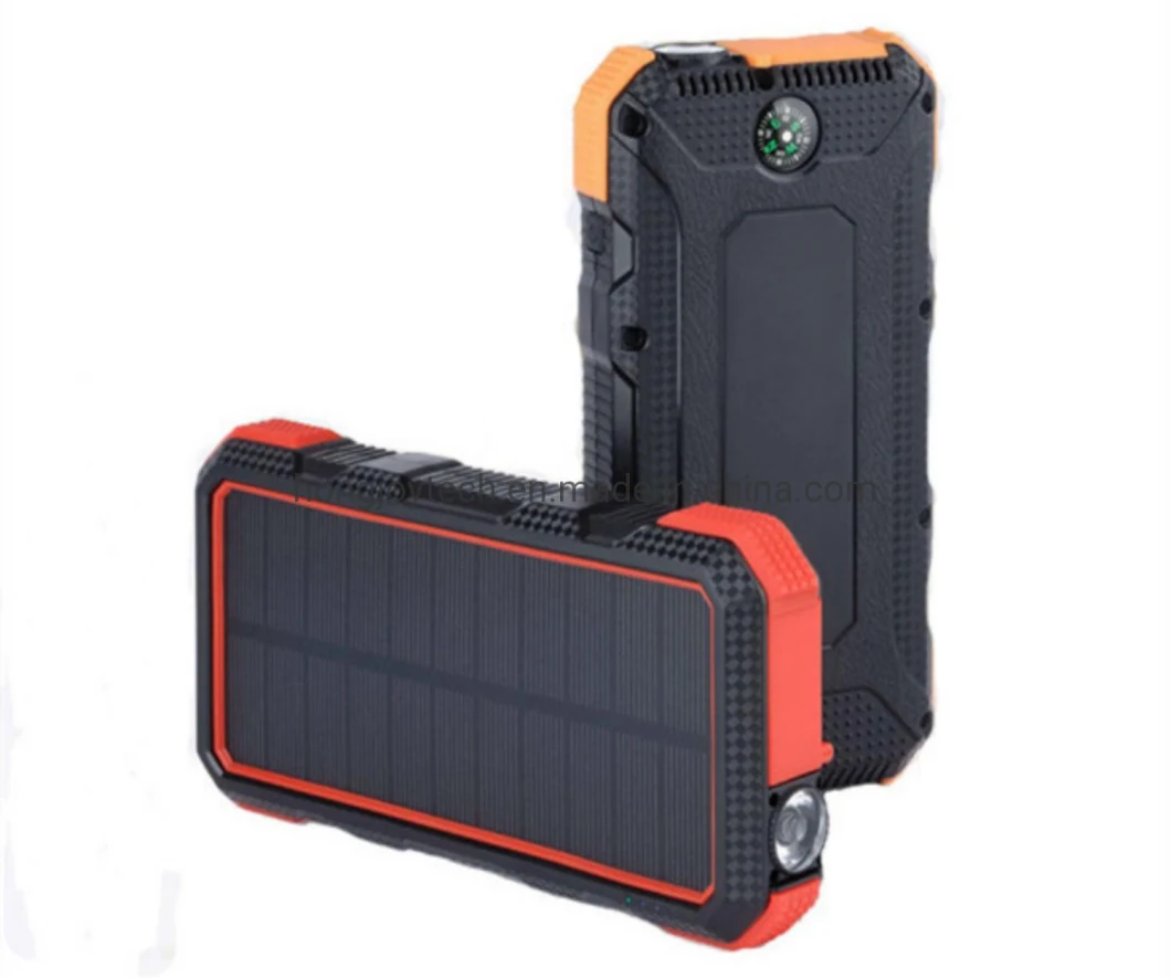 Optional Colors of Black, Orange, Green, Blue 10000mAh Solar Charger Power Bank with Output of 5V2a or Wireless 5V1a Power Supply for Mobile Phone Accessories