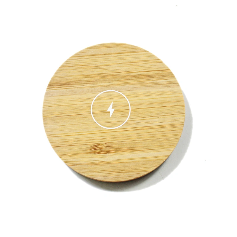 Wholesale Round Bamboo Wood 5W 10W Fast Charging Mobile Phone Wireless Charger