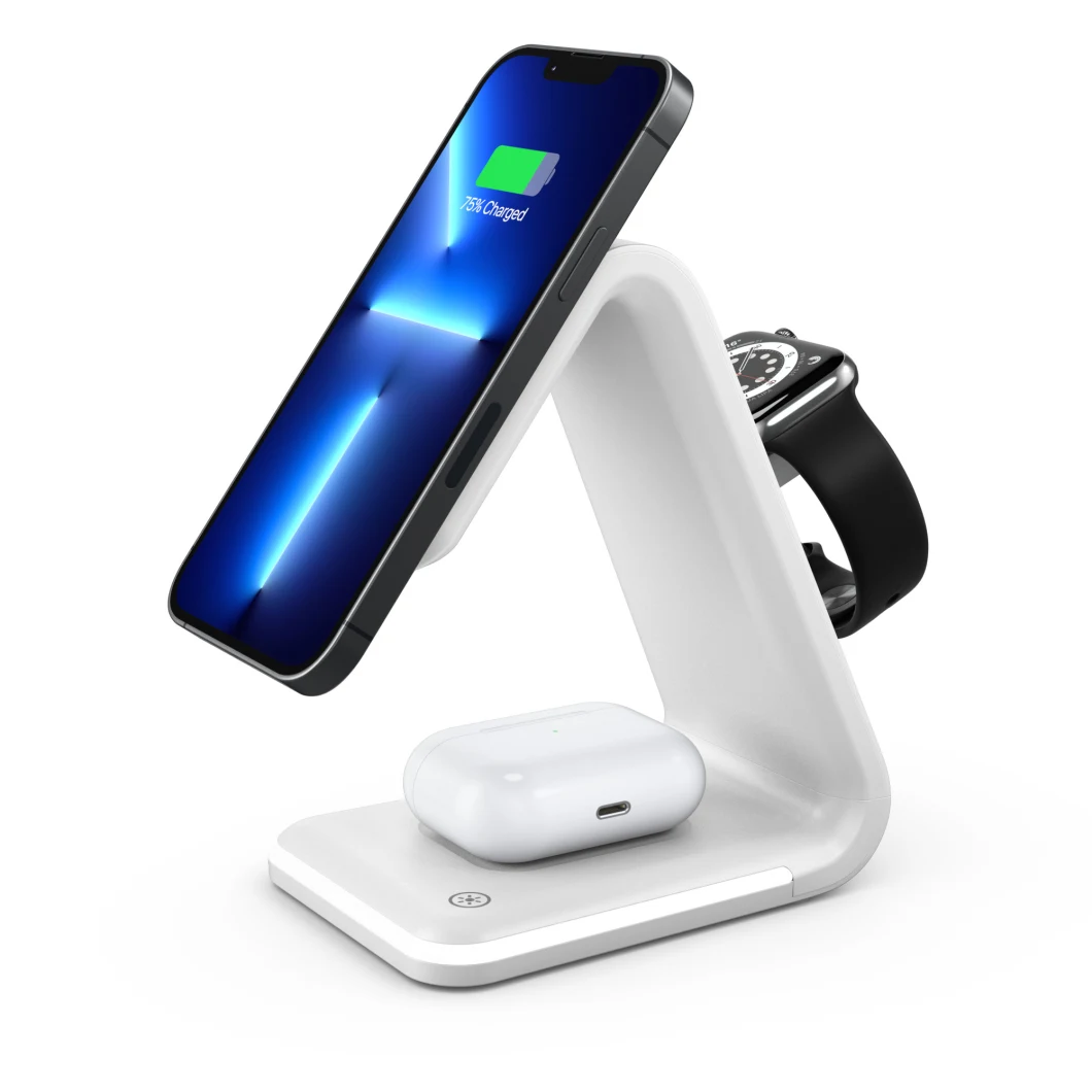 New 5W 7.5W 10W 15W LED Night Light Fast Charger Wireless Charger 3 in 1 Smart Watch Wireless Charger