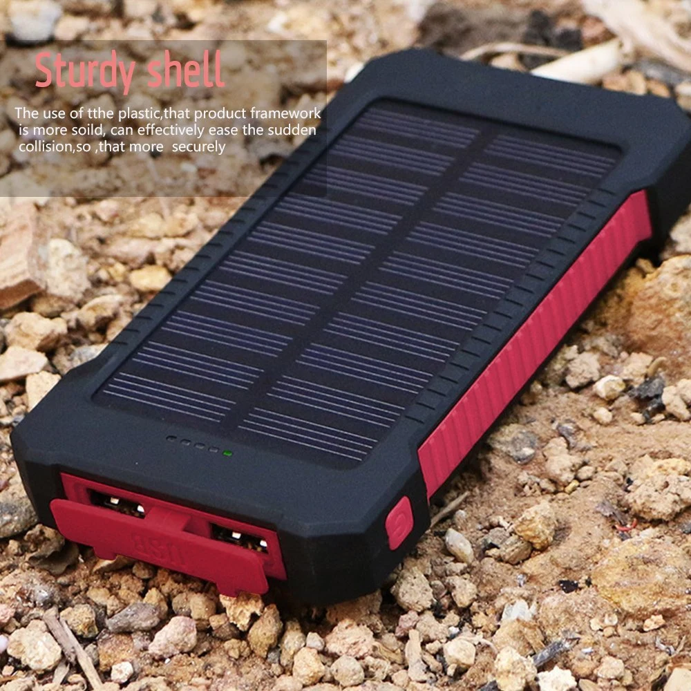 Factory ODM OEM 2 USB Portable Powerbanks External Solar Power Bank 4000mAh 5000mAh 6000mAh 8000mAh
